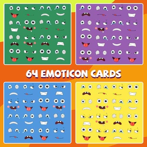Jeux Montessori Enfant Interactif Emoji Bloc, Puzzle de Blocs D'expressions en Bois, Blocs Cube de Construction Changeants de Visage, Jouets Montessori Cadeau pour Enfants