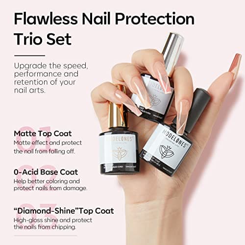modelones Kit Ongle Gel Uv Complet, Kit Vernis Semi Permanent -Lampe Uv Ongles Gel 48W-12 Couleurs Rose Blanc Rouge Vernis à Ongles -Base Top Coat-Strass Décor Kit Manucure Salon DIY Home Nageldesign