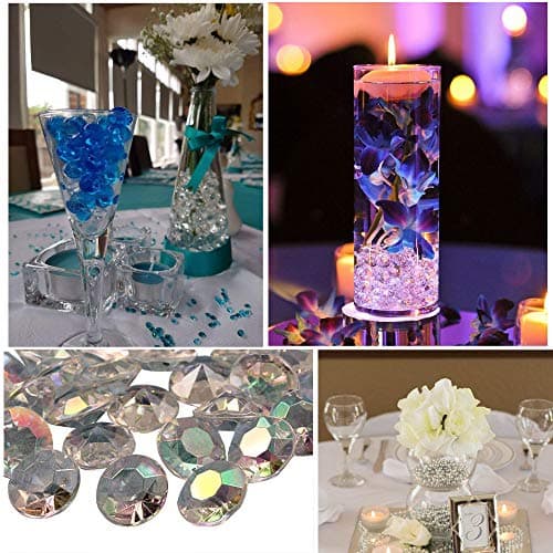 Allstarco 10PCS 30mm 35 Carats Acrylic Diamond Confetti AB Coating for Table Scatter Wedding Decorations Vase Fillers Individually Wrapped
