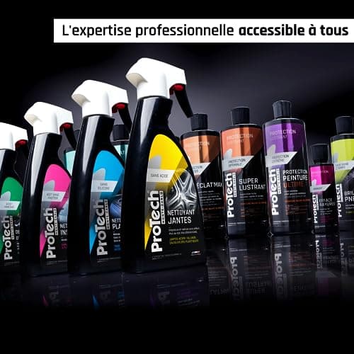 ProTech Monte-Carlo - Kit de 3 Pinceaux de Nettoyage Voiture - Pinceaux Doux et Souples pour Nettoyer Jantes, Habitacle et Extérieur