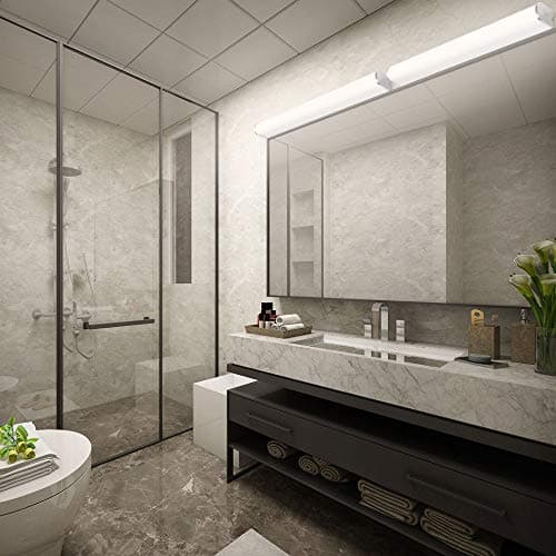 ENUOTEK Lampe de Meuble Applique Murale Miroir de Salle de Bain LED 15W avec Interrupteur IP44 Etanche 230V Haute Luminosité 1400Lm Blanc Neutre Éclairage 4000K Pas Dimmable