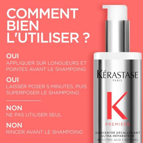 KÉRASTASE Première - Coffret Découverte - Pré-Shampoing Décalcifiant Ultra-Réparateur + Bain Décalcifiant Réparateur + Masque Filler Réparateur - Acide Citrique&Glycine - Cheveux Abîmés, Format Voyage