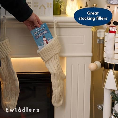 THE TWIDDLERS 36 Mini Livres de Coloriage de Noël, Petits Cahier Coloriage pour Enfants - Activité de Noël, Pochettes Surprise, Calendrier de l'Avent, Anniversaires