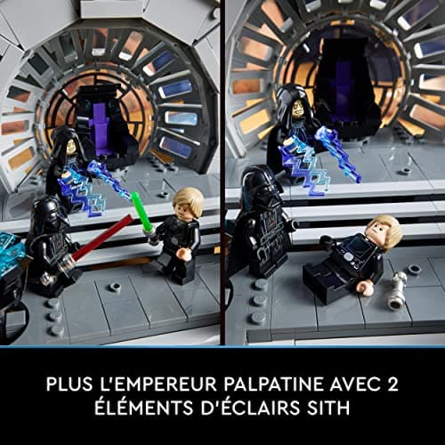 LEGO Star Wars Diorama de la Salle du Trône de l’Empereur - Maquette à Construire - Retour du Jedi 40e Anniversaire avec Minifigurines des Personnages culte Luke Skywalker et Dark Vador 75352