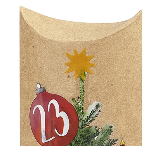 LIVAIA Calendrier de l'Avent à remplir soi-même: Calendrier de l'Avent à faire soi-même avec 24 boites berlingot en carton et autocollants de Noël - Calendrier de l'Avent pour le bricolage par LIVAIA
