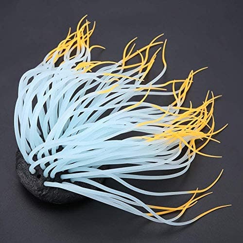 HEEPDD Décoration Artificielle d'anémone de mer de Silicone d'aquarium, matériau de Silicone de réservoir de Poissons d'ornement de Corail d'ornement de mer de simulatio[Orange] Plantes d'ornement