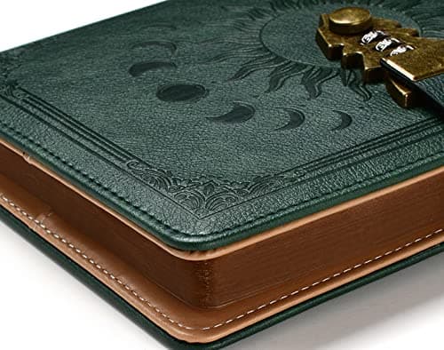 ZXHQ Journal intime avec serrure pour femmes hommes, journal secret pour filles, carnet d'écriture en cuir rechargeable, format A5 (8,5 × 5,9 pouces)
