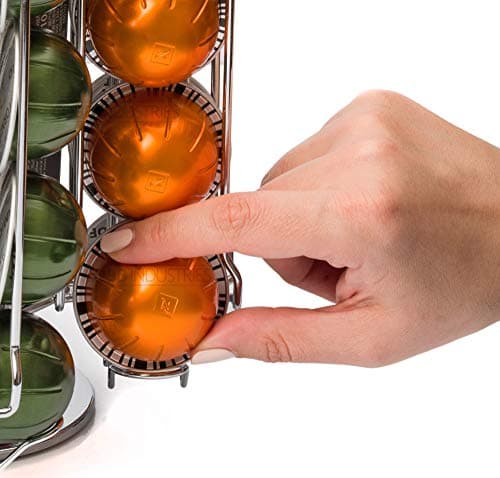 Cobb Industries® - Poséidon CH0019 - Porte Capsules Distributeur Présentoir Rotatif Tournant pour 58 capsules Nespresso Vertuo Acier chromé