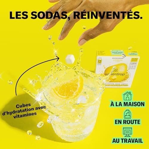 waterdrop® Coffret Microdrink, Orange, Citron et Pamplemousse, 36 boisson en cube effervescente sans sucre pour aromatiser l'eau, Extraits de fruits et de plantes, Eau Aromatisée infusion à froid