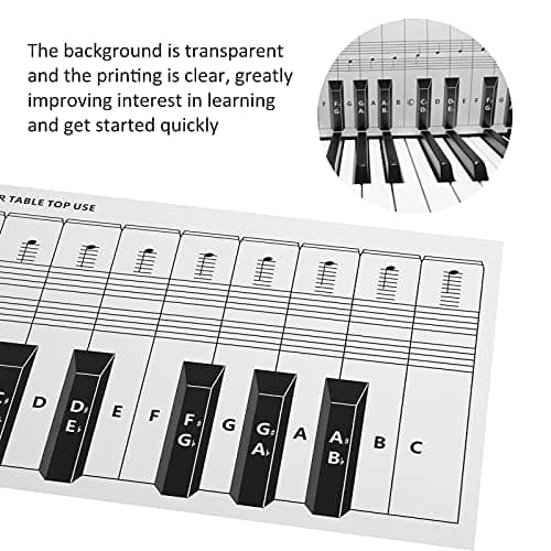 Table de partitions de piano, table de touches de piano étanche, papier couché portable 88 pour comparaison pour les exercices