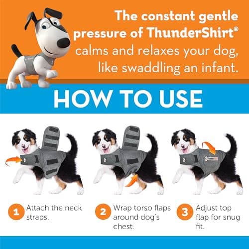 ThunderShirt Gilet relaxant pour Chiens. Rassure lors de situations stressantes. Méthode douce et naturelle. Existe en 5 tailles. Gris.