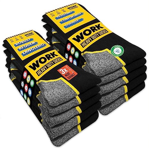 SOXCO chaussettes de travail homme 43-46 10 Paires, WORK socks lot de 10 paires, 43/46
