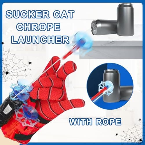 LIDEYE Gant de Lanceur Spiderman,2 Set Gant de Lanceur pour Spiderman, Jouets de Poignet Lanceur de Héros Jouets éducatifs drôles pour Enfants pour la fête de Cosplay (C)