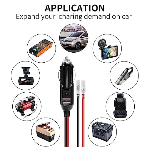 Câble adaptateur de rechange pour allume-cigare 12 V YACSEJAO 30 cm 16 AWG mâle en cuivre pur