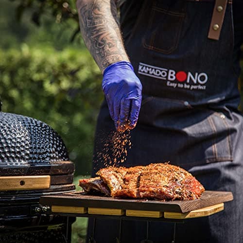 Kamado Bono Grande Barbecue et 6 Accessoires Offerts Gratis - Barbecue Charbon De Bois Taille Portable - BBQ Et Fumoir - Noir Barbecue Japonais Ceramique Ø 59 cm - Barbecue Balcon