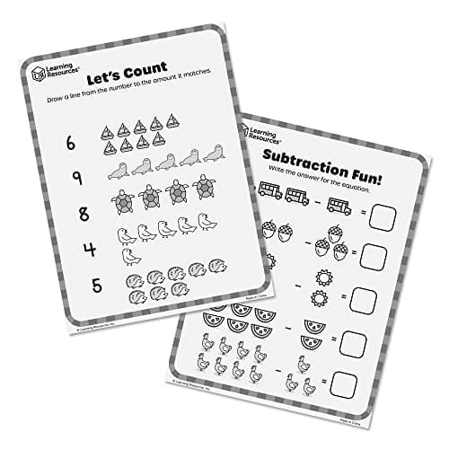 Learning Resources- Kit d’activités mathématiques Skill Builders! jouet éducatif pour filles et garçons de 3, 4, 5 ans, apprendre les maths, compter, addition, soustraction, compter jusqu’à 100