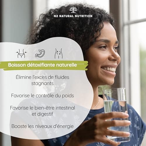 Detox Minceur | Diurétique et draineur | Élimination puissante de toxines aux extraits de plantes | Effet Ventre Plat | Formule naturelle ultra concentrée, 500 ml, Certifié Végan, N2 Natural Nutrition