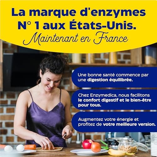 Enzymedica, Digest, Formule Enzymatique À Action Rapide, Réduit Gaz Et Ballonnements, Améliore L'Absorption Des Nutriments Et L'Énergie, Sans Gluten, Sans Produits Laitiers, Végétarien, 180 Capsules