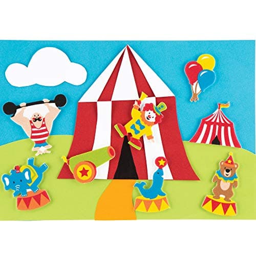 Baker Ross Lot de 120 Autocollants en Mousse Circus pour Enfants, pour Décorer, Artisanat, Cartes et Scrapbooking
