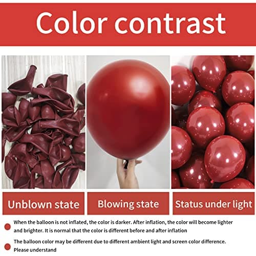 Lot de 100 Ballons Rouge en Latex, 10 Pouces Ballons de Rouge en Fête, Ballons de Baudruche Rouge pour Mariage, Anniversaire, Baby Shower, Diplôme, Cérémonie Décorations de Fête