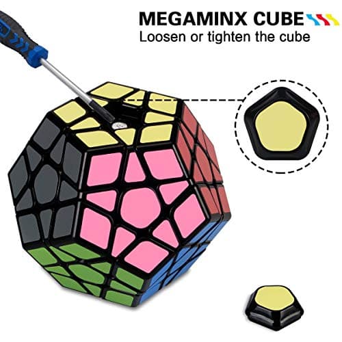 Vdealen Lot de 3 Magiques de la Collection Speed Cube – Pyraminx, Megaminx, Miroir 3x3x3cm (Dorée)