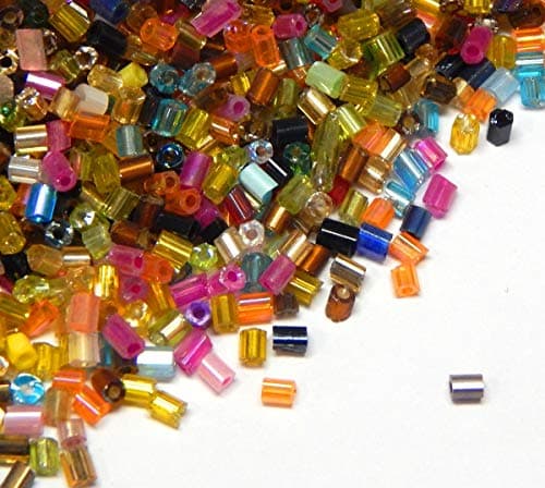 Lot de 4500 perles de rocaille en verre de 2 mm x 1,7 mm - Perles de rocaille - Tubes - Baguettes - Perles poney - Couleurs mélangées