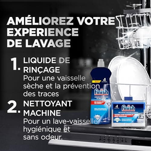 Finish Ultimate Infinity Shine Pastilles Lave-Vaisselle Citron, Imbattable contre les taches tenaces, 160 capsules