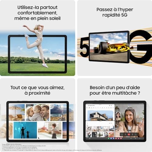 Samsung Galaxy Tab A9+ Tablette Android, 64 Go de Stockage, Grand écran de 11", Wifi, Son 3D, Anthracite, avec Chargeur secteur rapide 25W inclus (version FR)