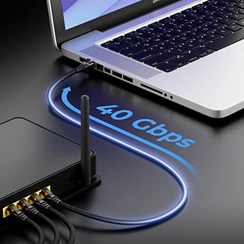 deleyCON 10x 0,25m Câble Patch CAT8.1 Câble Réseau Câble S/FTP PIMF 2000 MHz 40 Gbit RJ45 LAN DSL Câble CAT.8 Ethernet Câble Prise RJ45 - Noir