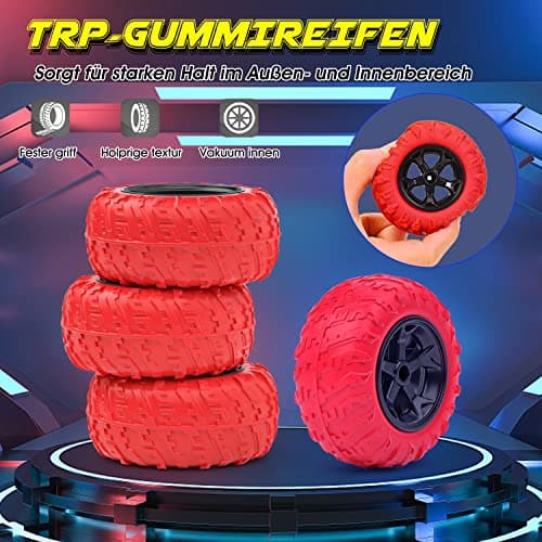 Voiture Télécommandée Enfant 4WD 360°Rotation Stunt Car Offroad RC Véhicule avec LED 2.4GHz RC Voiture Radiocommandee Teux pour Enfants de 6 ans, Cadeau Anniversaire, de Noël et de Nouvel An(Rose)