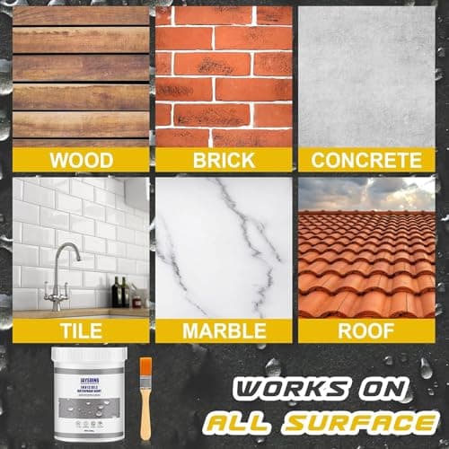 300g Liquide Étanchéité Transparent Avec Brosse, Agent Anti-Fuite Étanche,Invisible Waterproof Sealant,Waterproof Anti-Leakage Agent,Réparation des Murs,Pour Toilettes,Carrelage,Murs,Toit(B)