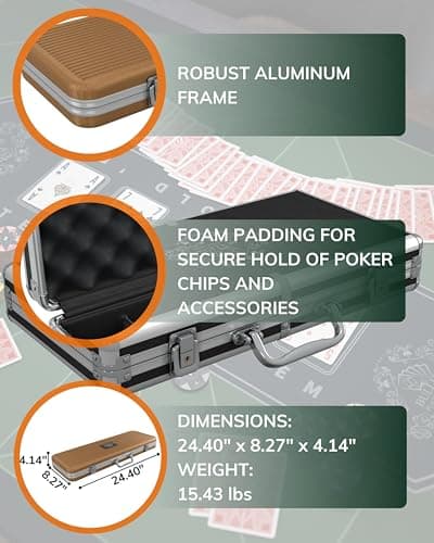 Bullets Playing Cards - Coffret de poker Silvio – Set de poker avec 500 jetons de poker en céramique avec valeurs imprimées, avec bouton de dealer en céramique, lot de 2 cartes de poker