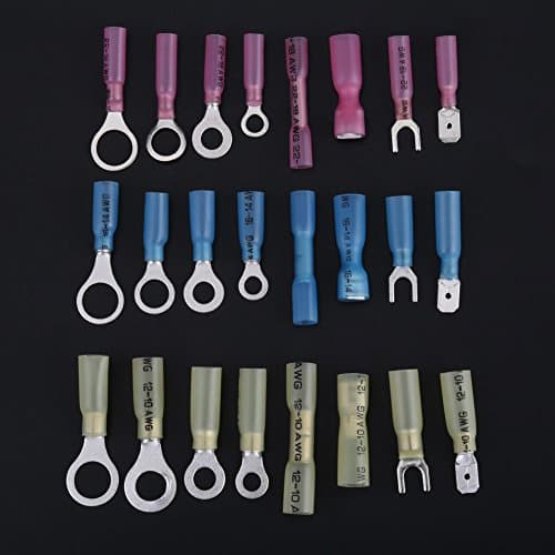 Lot de 240 connecteurs thermorétractables isolés thermiques et électriques avec bornes de fils Rouge & Bleu & Jaune