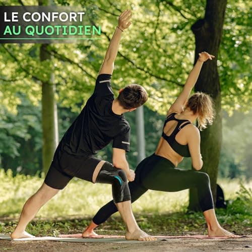 NativoDex Genouillère de Compression - Genouillère de Sport pour Homme et Femme - Genouillères médicales pour Ligaments, Tendinite, Douleurs Articulaires