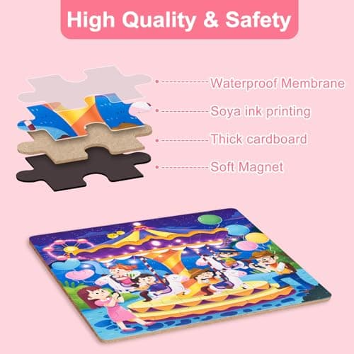 ASTARON Puzzles magnétiques pour Enfants de 3 à 5 Ans, 20-25-30 pièces Puzzles d'apprentissage pour Les Voyages en Voiture, Jouets de Voyage, activités en Avion et en Voiture pour Enfants