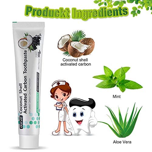 Vista Dentifrice Charbon 100% Naturel 1Pack Charbon Blanchiment Des Dents Sans Fluor Professionnel, Anti Tartre Dentifrice Bio