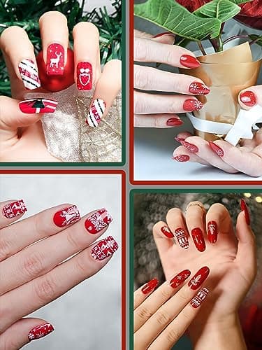 EBANKU 10 Pièces Nail Art Stamping Plaques, Plaque Stamping Nail Art Flocon De Neige Bonhomme De Neige Plaques d'Estampage d'Ongles pour Femme Filles Nail Décoration(B)