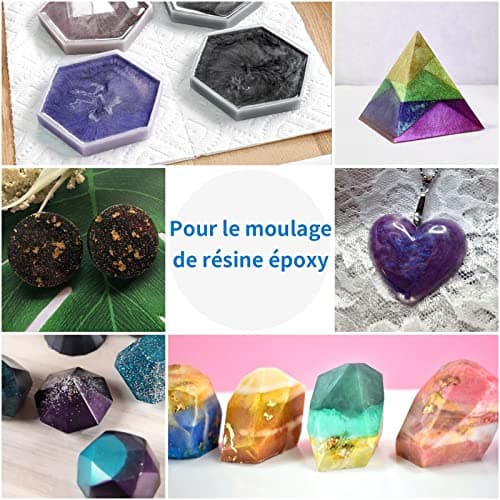 Roizefar Poudre de Mica - Pigment Résine époxy 32 Couleurs, Colorant de Savon, Colorant en Poudre Métallique pour La Fabrication de Bijoux, Bombes de Bain(5g Par Bouteille)