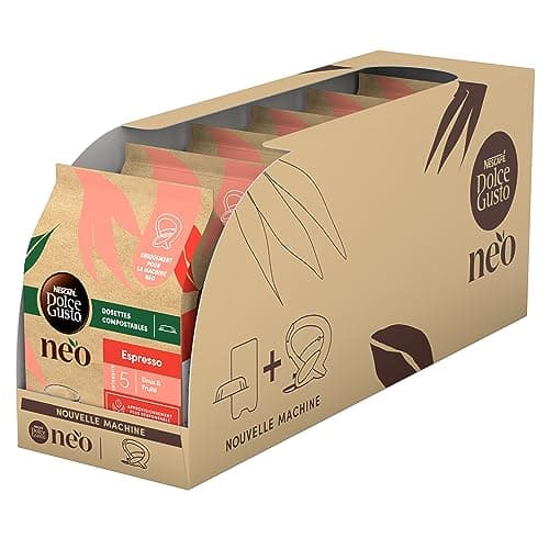 NEO Espresso par NESCAFÉ® Dolce Gusto® - 72 dosettes de café compostables à base de papier (6 boîtes de 12 dosettes)