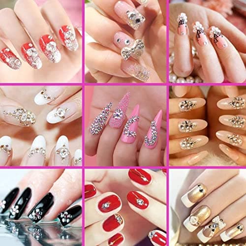 Zeayebsr 1500 pièces de strass - 6 tailles de strass, strass AB autocollants, cristal - pierres précieuses pour ongles/vêtements/travaux manuels, avec pince à épiler et stylo à pointer