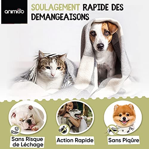 Animigo Spray Anti Démangeaisons & Irritations Chien et Chat 250ml - Formule 100% Naturelle - Soulage Les Zones Irritées & Diminue Les Grattements - Produit Calmant Compatible avec Les Léchages