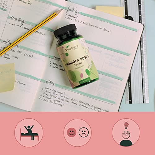Rhodiola Rosea Vegavero® | 1200 mg (Extrait 6:1) | 120 gélules (4 MOIS) | Anti Stress + Fatigue + Mémoire | RHODIOLIFE® | 3% Rosavine + 1% Salidroside | SANS ADDITIFS et VEGAN