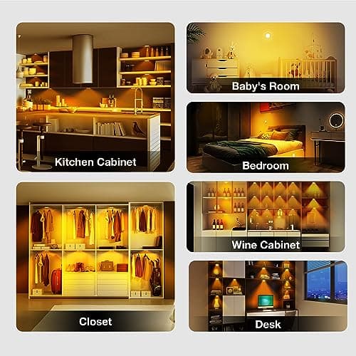 lampe LED Rechargeable USB avec Télécommandes,[Lot de 3]Veilleuse Cuisine Sans Fil Escalier,5 Niveaux de Luminosité, Magnétique,LED Sans Fil pour Cuisine,Couloir,Escalier,Placard,Lumière Chaude