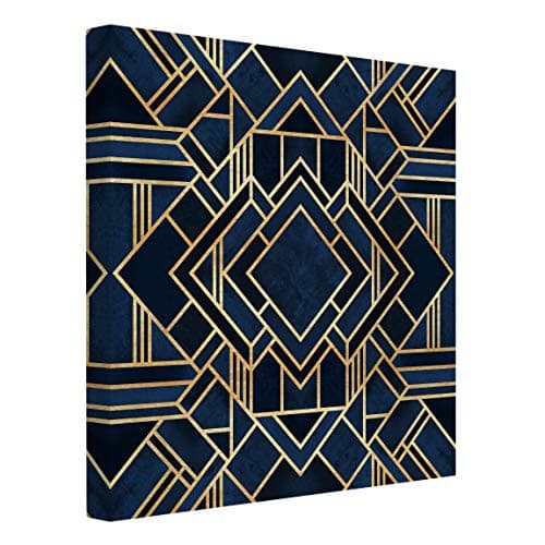 Bilderwelten Tableau Impression sur Toile Art Deco Gold Image, Peinture Murale 40 x 40cm