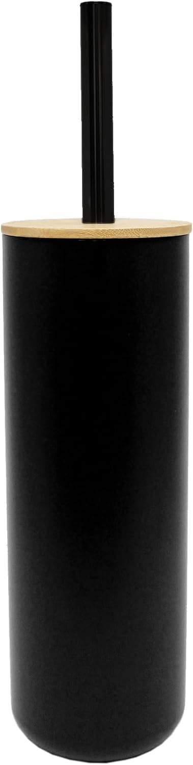 douceur d'intérieur, Brosse WC (Diamètre 9,1 x 37,2 cm) Smart Noir, Polystyrène et Bambou