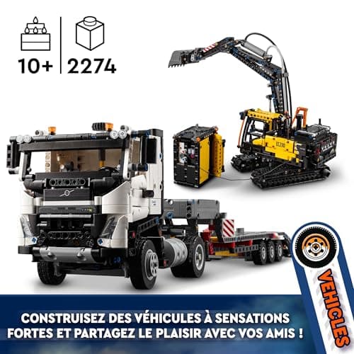 LEGO Technic Camion Volvo FMX et Pelleteuse électrique EC230 - Jouet Voiture pour Enfants - Véhicules à Offrir aux Garçons et Filles de 10 Ans et Plus Passionnés d'Engins de Chantier 42175