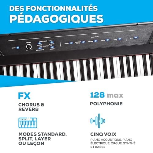 ALESIS RECITAL piano numérique 88 touches semi-lestées avec enceinte intégrées et cours gratuits