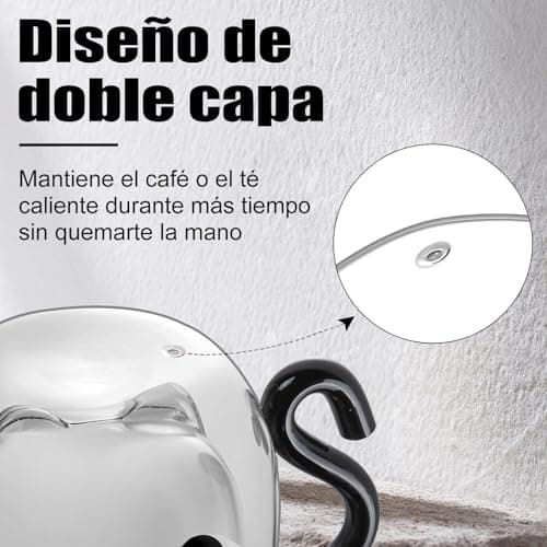 Qinhai Tasse Chat, Tasse a Cafe Double Paroi, Cadeau de Noël Original pour Femme Fille Epouse Maman Nounou Marraine Amie Enfant Garçon Fille, Valentin Fête des Mères Anniversaire Halloween