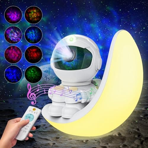 Astronaute Projecteur Galaxie,Projecteur ciel etoile avec Nébuleuse et Étoile,Minuterie,Bruit blanc,Enceinte Bluetooth. Lampe de projection ciel etoilé Plafond Veilleuse Enfant pour Decoration Chambre