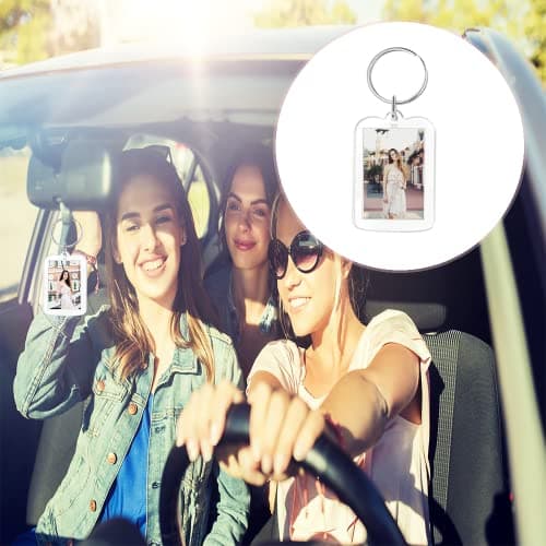 FYACCD 3 Pcs Porte-Clés Photo, Porte-Clé Acrylique Transparent, Personnalisé Porte Clef Photo, Vierge Rectangle Porte-Clés Photo, pour Famille, Des couples, DIY Souvenir 4.8cmx3.5cm